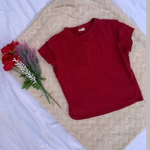 Red crop tight T-shirt